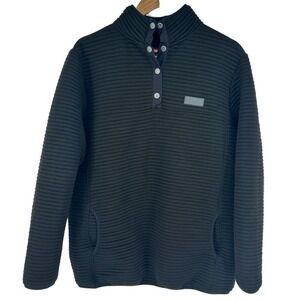 Simply Southern Pullover Jacket Womens Size XL Black Thick Ribbed Preppy EUC